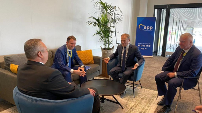 Nicolae Ciuca a discutat cu Donald Tusk la congresul PPE: M-a asigurat de deplinul sau sprijin pentru aderarea Romaniei la Schengen Imagine