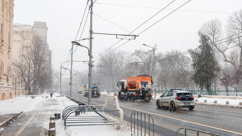 Nicusor Dan cere primarilor de sector sa deszapezeasca strazile laterale si trotuarele. Codul galben de ninsoare, valabil pana miercuri Imagine