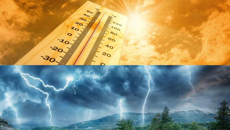 Noi avertizari de vreme rea. Meteorologii au emis cod galben de canicula si furtuni. In ce zone sunt anuntate ploi HARTA Imagine