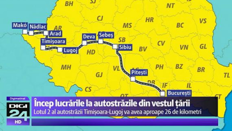 Noi filmari din avion cu autostrada care leaga Romania de Ungaria  Imagine