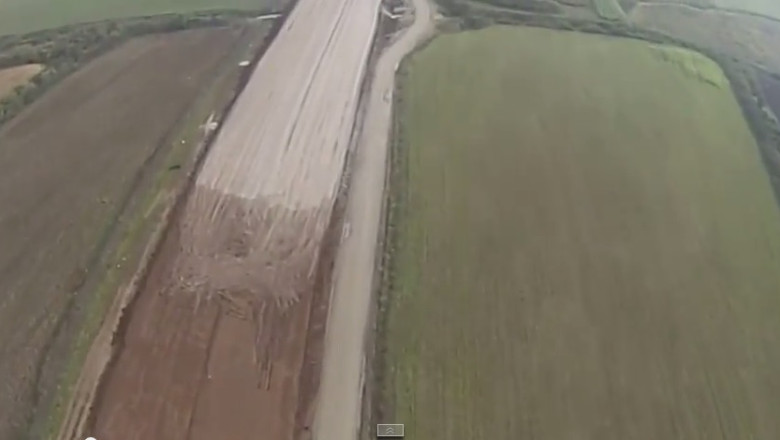 Noi filmari din avion cu Autostrada Timisoara-Lugoj Imagine