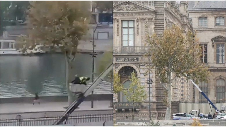Noi imagini cu jaful de la Luvru: „Am vazut ceva foarte violent”. Hotii, filmati cand au coborat cu macaraua si au fugit pe scutere Imagine