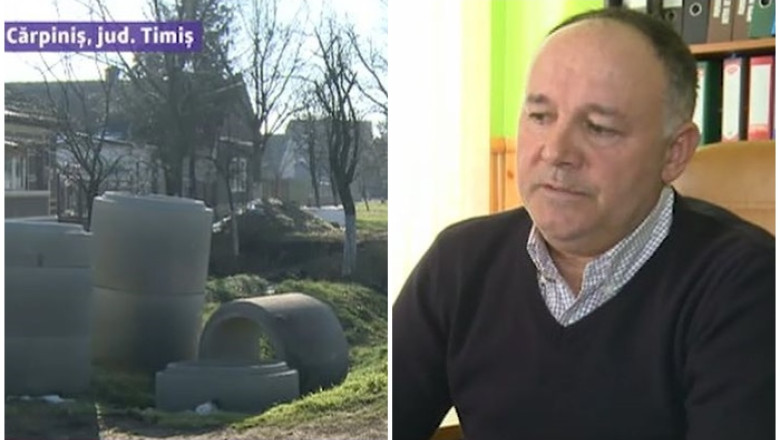 Noua retea de canalizare din Carpinis a inghitit... mii de metri cubi de lemn Imagine