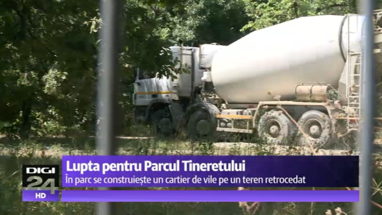 „Nu stim decat sa defrisam”. Lupta cu betonierele continua in Parcul Tineretului, pe santierul noului complex imobiliar Imagine