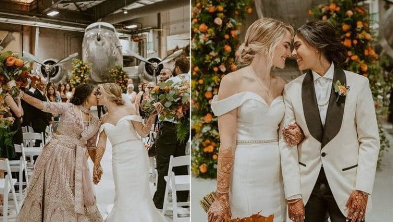 Nunta virala pe TikTok: doua stewardese s-au casatorit intr-un hangar plin cu avioane Imagine