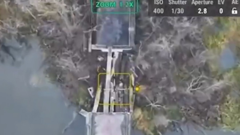 „O alta incercare nereusita a inamicului”. Ucrainenii au distrus cu o drona un steag plantat de „sabotori” rusi in regiunea Cernihiv Imagine