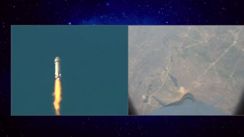O capsula cargo a Blue Origin s-a desprins de lansator la un minut de la decolare, dupa ce zona motoarelor a luat foc Imagine