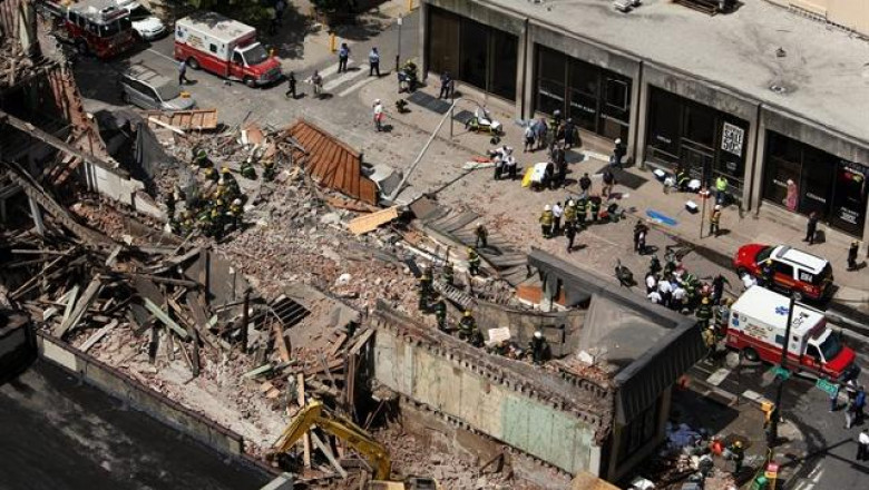 O cladire de patru etaje din Philadelphia s-a prabusit. O persoana si-a pierdut viata sub daramaturi Imagine