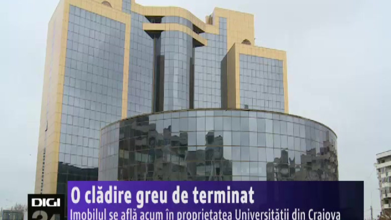 O cladire greu de terminat. Imobilul se afla acum in proprietatea Universitatii din Craiova Imagine