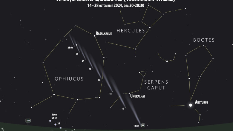 O cometa stralucitoare va fi putea fi observata astazi din Romania. Cand se va putea vedea pe cer Imagine