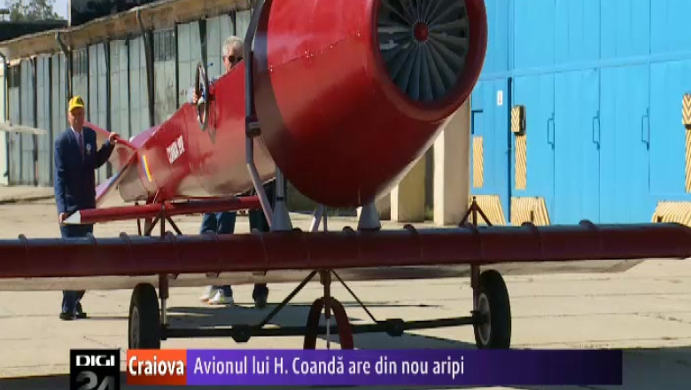 O copie fidela a primului avion cu reactie din lume a rulat la Craiova Imagine