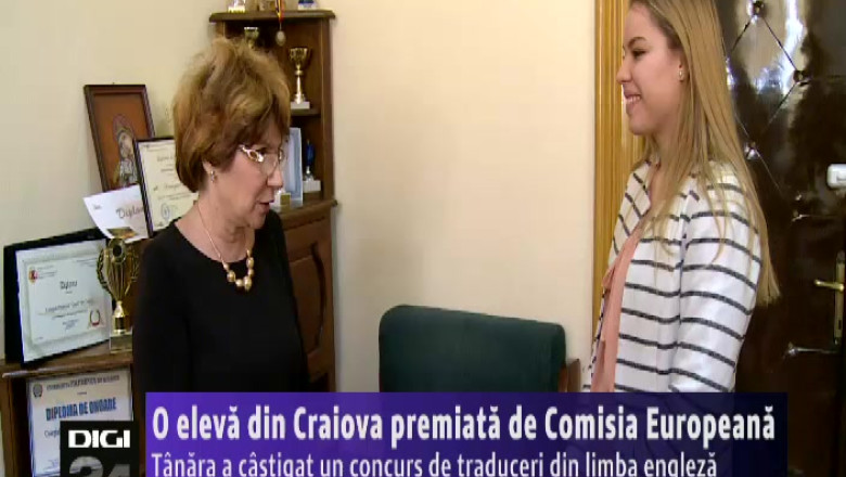 O eleva din Craiova, premiata de Comisia Europeana. Tanara a castigat un concurs de traduceri Imagine