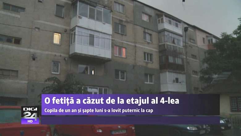 O fetita de 1 an si 7 luni din Gaesti a cazut in gol de la etajul 4. Este internata la Spitalul Bagdasar Arseni Imagine