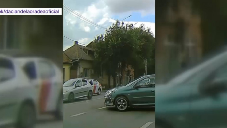 O masina fara sofer a traversat patru benzi si a parcat perfect, pe singurul loc liber. Imagini inedite in Oradea (VIDEO) Imagine