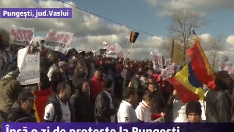 O noua zi de proteste la Pungesti. Localnicii refuza sa plece pana cand nu se renunta la explorarea gazelor de sist Imagine