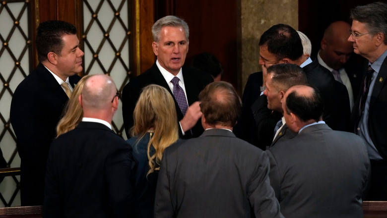 O parte a republicanilor a blocat pentru a sasea oara alegerea liderului Kevin McCarthy ca sef al Camerei Reprezentatilor SUA Imagine