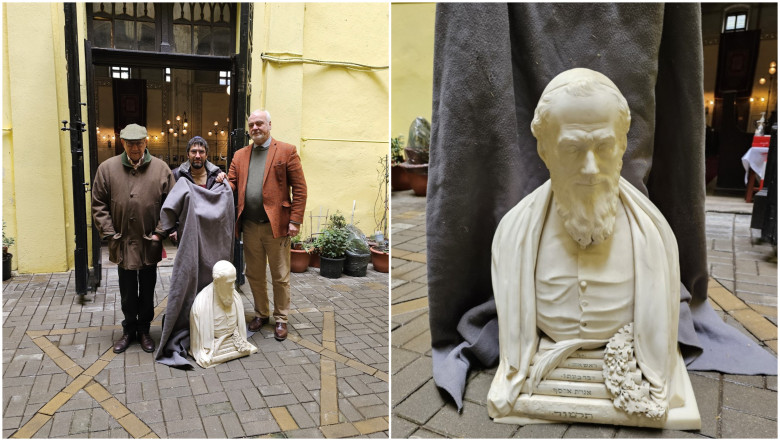 O statuie veche din marmura, furata din Sinagoga din Arad, a fost recuperata dupa 30 de ani. Unde a fost gasita Imagine