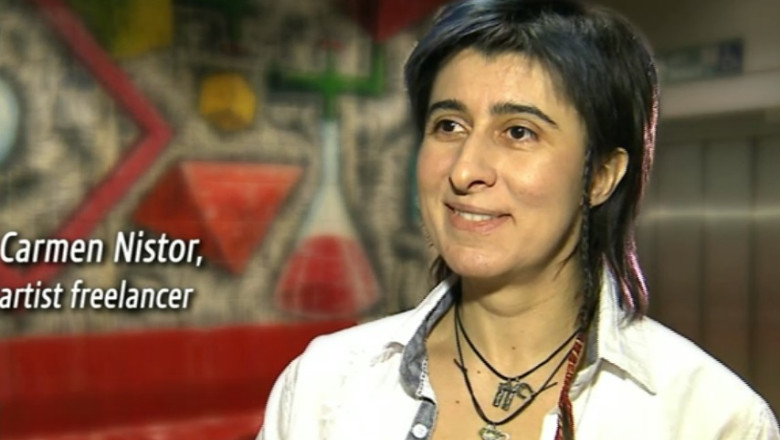 OAMENI. Carmen Nistor, artistul care face pictura urbana la metrou: "De ce sa nu fie frumos si in Bucuresti?" Imagine