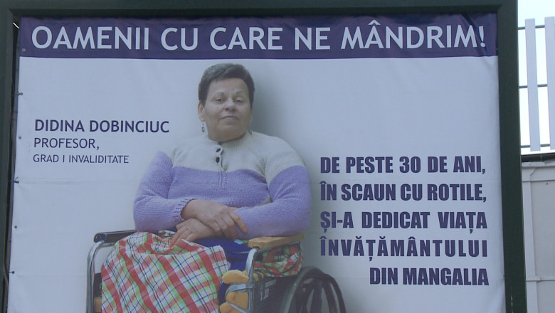 Oameni cu care ne mandrim. In Mangalia, o profesoara paralizata a aparut la panoul de onoare Imagine