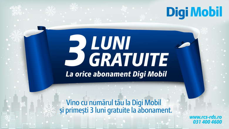 Oferta RCS&RDS: 3 luni gratuite la abonamentele Digi Mobil Imagine