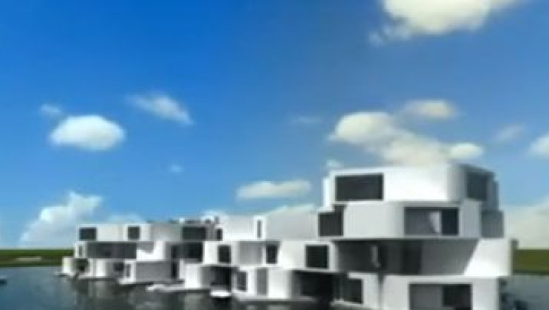 Olandezii vor avea blocuri plutitoare. Primele locuinte de acest gen, construite anul viitor Imagine