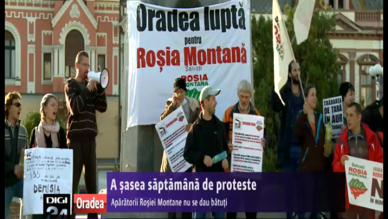 ORADEA. A sasea saptamana de proteste impotriva proiectului de la Rosia Montana Imagine