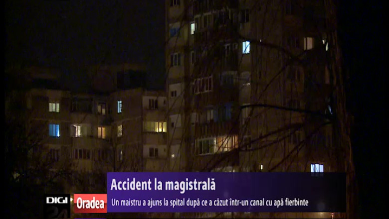 ORADEA. Accident la magistrala. Un maistru a ajuns la spital dupa ce a cazut intr-un canal cu apa fierbinte Imagine