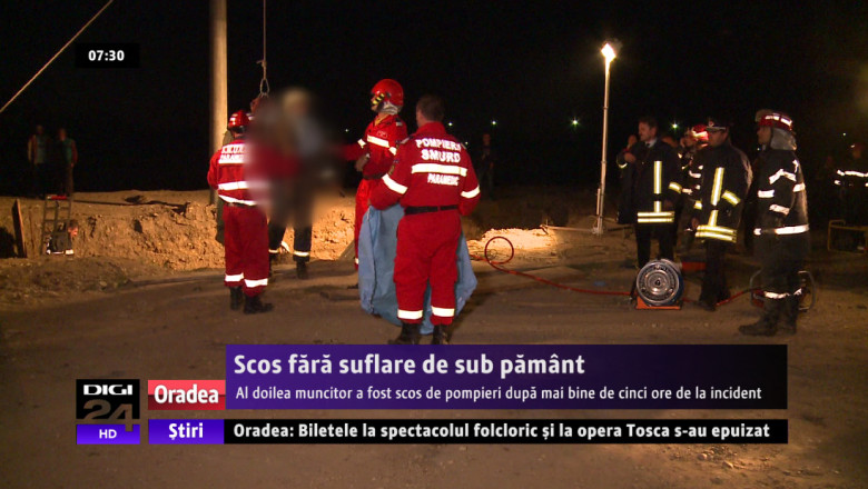 ORADEA. Al doilea muncitor, scos dupa cinci ore din santul surpat. Al treilea a fost adus la suprafata in cursul serii trecute Imagine
