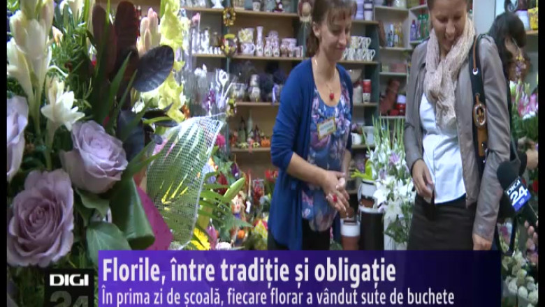 ORADEA. In prima zi de scoala, fiecare florar a vandut sute de buchete Imagine