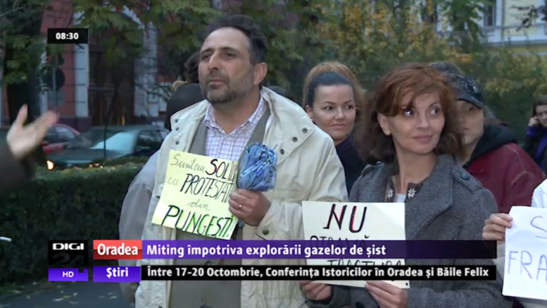 ORADEA. Miting impotriva explorarii gazelor de sist Imagine