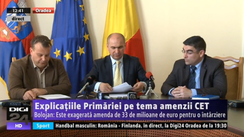 ORADEA. Primarul Ilie Bolojan acuza Ministerul Mediului in cazul amenzii data CET: "a actionat rauvoitor si partinitor" Imagine