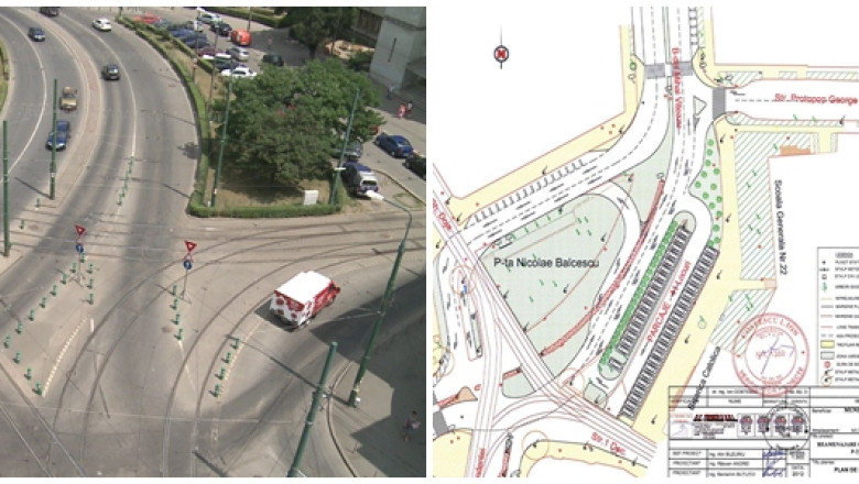 Ordinul Arhitectilor din Romania da tare in investitia Primariei din Piata Balcescu: un mare sens girator, lipsit de loc pentru oameni Imagine