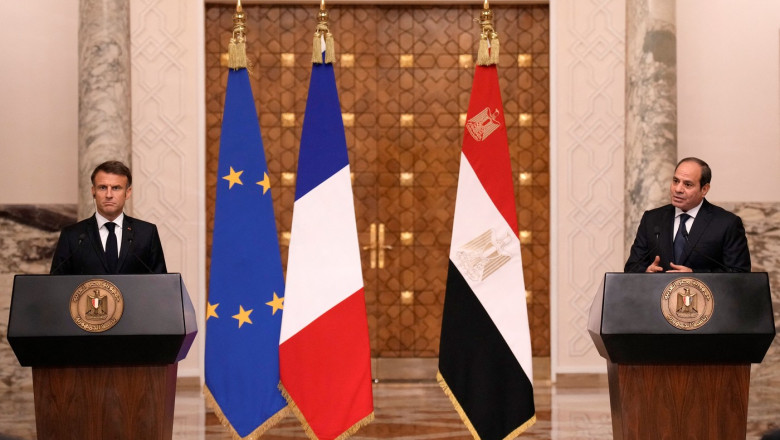 Orice „deplasare fortata a populatiei palestiniene din Fasia Gaza ar fi inacceptabila”, avertizeaza presedintii Macron si Sisi Imagine
