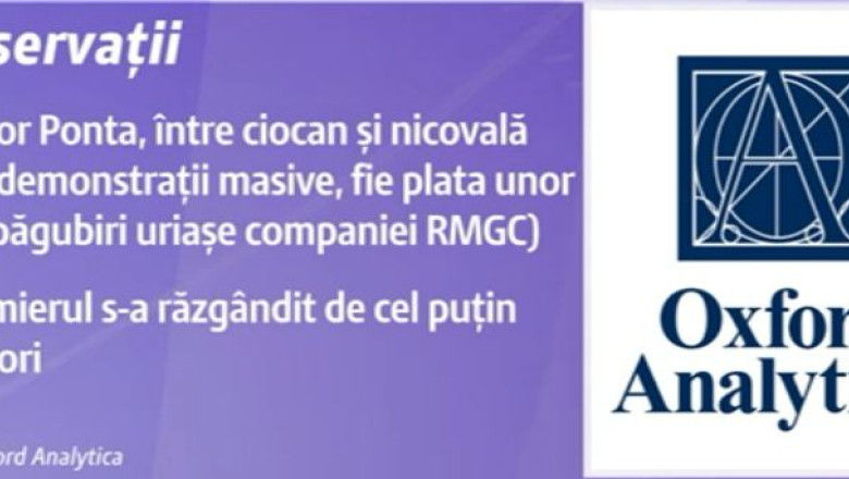 Oxford Analytica: Rosia Montana risca sa distruga Guvernul, iar credibilitatea lui Victor Ponta scade Imagine