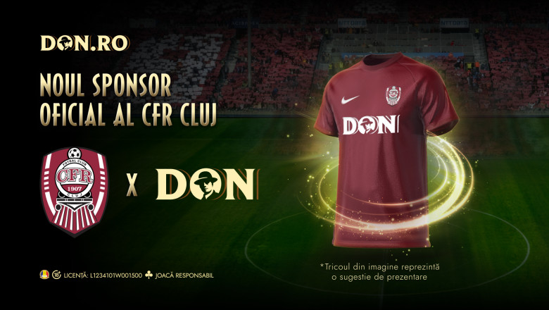 (P) Don.ro este noul sponsor oficial al CFR Cluj, unul dintre cele mai mari cluburi de fotbal din Romania Imagine