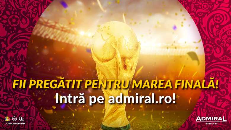 (P) Fii pregatit pentru marea finala! Pe admiral.ro pariezi pe Finala Cupei Mondiale de Fotbal Imagine