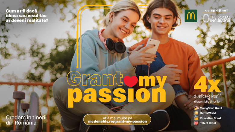 (P) McDonald's lanseaza Grant My Passion, un program pentru tinerii cu initiativa din Romania Imagine