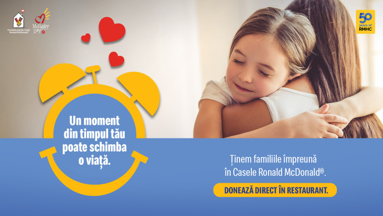 (P) Peste 24.000 de parinti cu copii grav bolnavi au beneficiat de 110.000 nopti gratuite de cazare in Casele Ronald McDonald Imagine