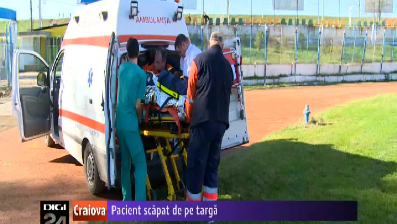 Pacient scapat de pe targa. Barbatul a fost ranit grav in timpul unei explozii la un restaurant din Caracal Imagine