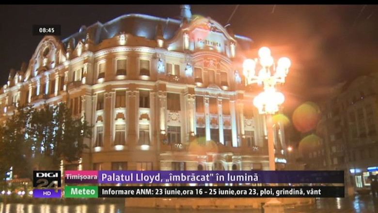 Palatul Lloyd din Timisoara, „imbracat" in lumina Imagine