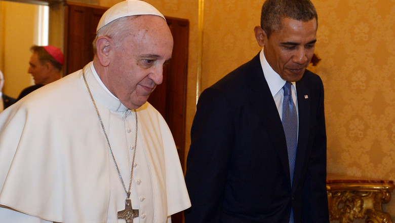 Papa Francisc l-a primit pe Barack Obama la Vatican Imagine