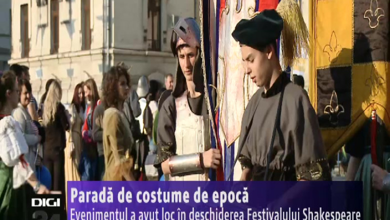 Parada de costume de epoca in Craiova. Evenimentul a avut loc in deschiderea Festivalului Shakespeare Imagine