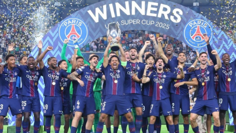 Paris Saint-Germain a cucerit in premiera Supercupa Europei, dupa ce a invins Tottenham, echipa lui Radu Dragusin Imagine