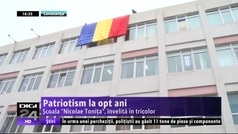 Patriotism la opt ani. Scoala "Nicolae Tonita", invelita in tricolor Imagine