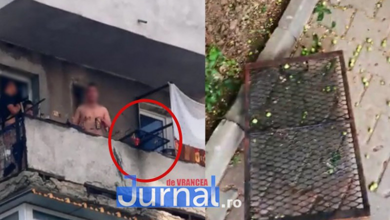 Patru tineri au incins un gratar in balcon si l-au scapat de la etajul opt. Acesta a cazut pe o masina din parcare Imagine