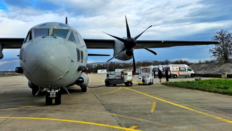 Patru victime ale incendiului din Macedonia de Nord au ajuns la Vilnius cu o aeronava a Fortelor Aeriene Romane Imagine