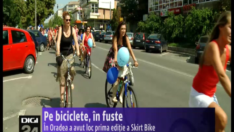 Pe biciclete, in fuste. In Oradea a a vut loc prima editie a Skirt Bike Imagine