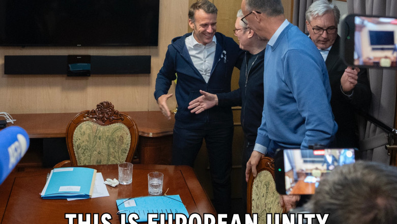 Pe masa de negocieri s-au aflat servetele, nu pungi cu droguri. Demontarea unui fake news despre Macron, Starmer si Merz Imagine