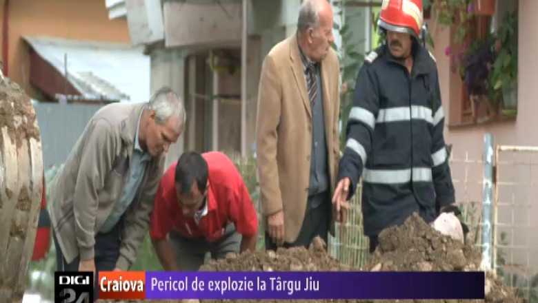 Pericol de explozie la Targu Jiu. O teava de gaze a fost sparta din greseala cu un excavator Imagine