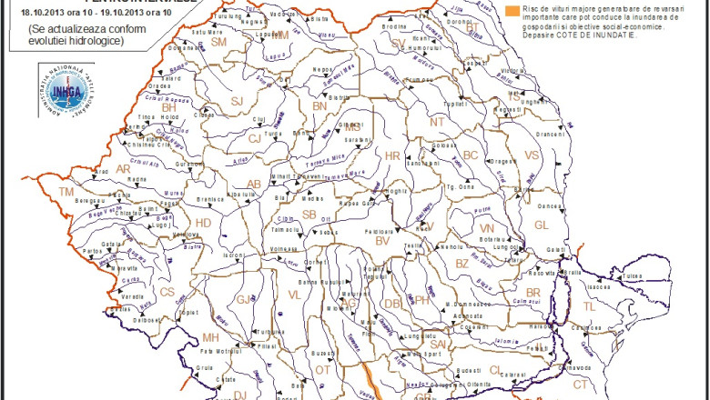 Pericol de inundatii pe unele sectoare ale raului Teleorman Imagine